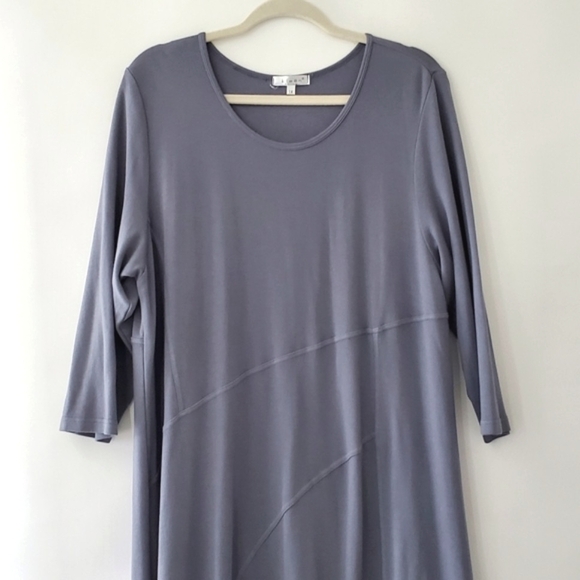 Kleen Cotton Modal A-line Dress Size 1X Lagenlook Soft Relaxed Fit Pullover Midi - Picture 5 of 15